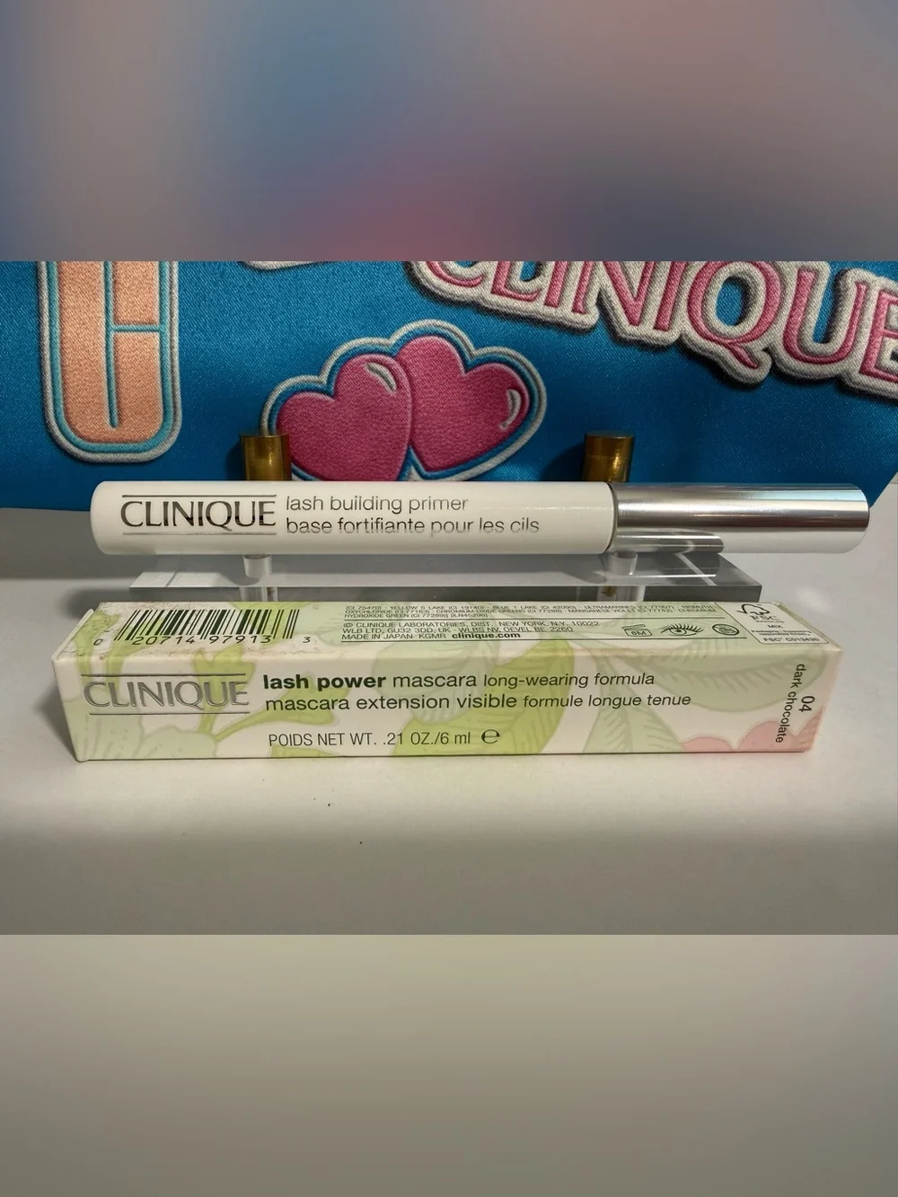 Clinique Bundle w/ Lash Power Mascara (Dark Choc.) + Lash Primer + Cosmetic Bag